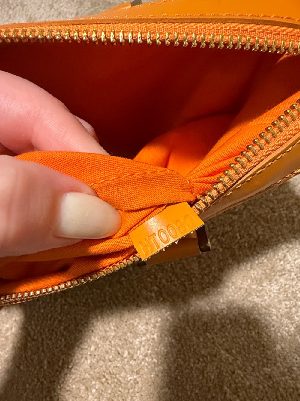Orange Women's Leather Top-Handle Bag - Picture 4 of 5